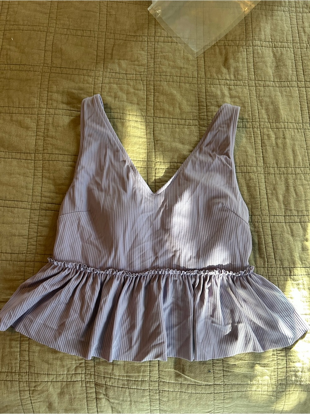 Kortni Jeane Lavender V-Neck Peplum Top